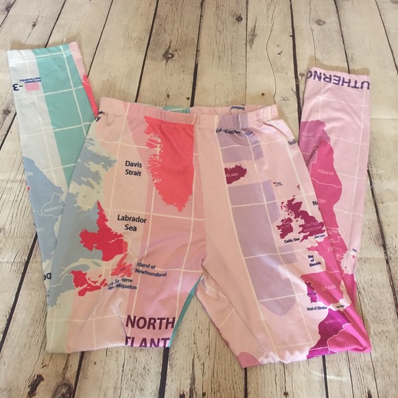 World Map Leggings 4/$20 SALE - Picture 7 of 8